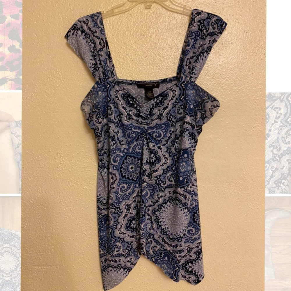Venezia Blue Paisley Babydoll Top